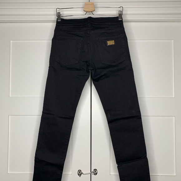 Dolce&Gabbana Runway Logo-Plaque Black Denim Pants - Picture 3 of 9